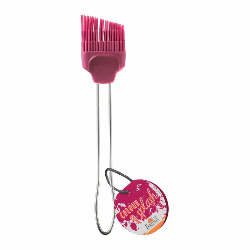 Birkmann Silikonpinsel Colour Splash, groß, Backpinsel, Silikonkopf mit Edelstahlgriff, Granita, 4 cm, 421875