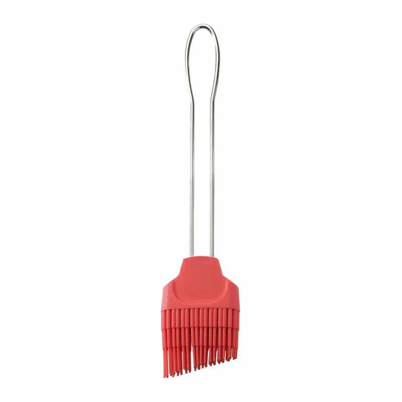 Birkmann Silikonpinsel Colour Splash, groß, Backpinsel, Silikonkopf mit Edelstahlgriff, Rot, 4 cm, 421851