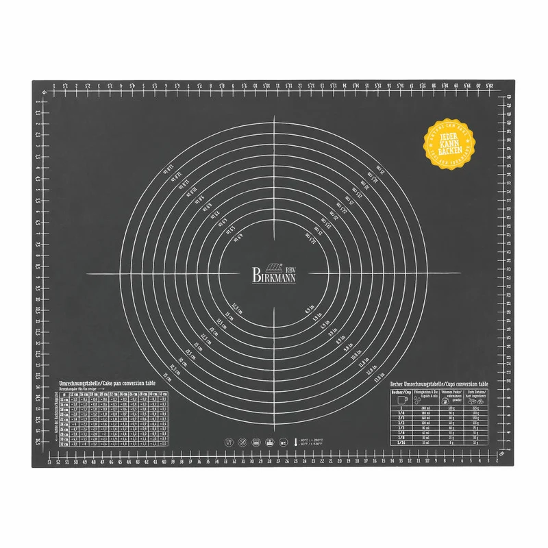 Birkmann Easy Baking Ausrollmatte, Backmatte, Küchenmatte, mit Druck und Skalierung, Silikon, 45 x 55 cm, 254305