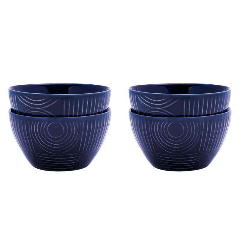 Maxwell & Williams Schalen-Set Arc 4-tlg., Keramik, Indigoblau, 12 cm, DR0456
