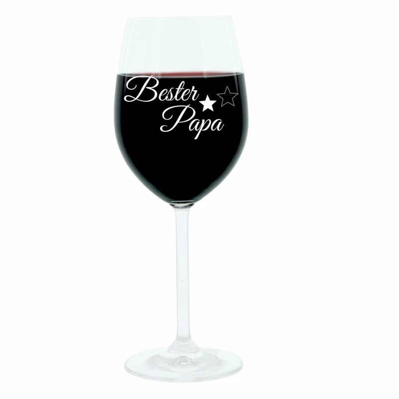 Leonardo Weinglas 400 ml, Bester Papa, Geschenk Stimmungsglas mit lustiger Gravur, Moodglas, 22 cm
