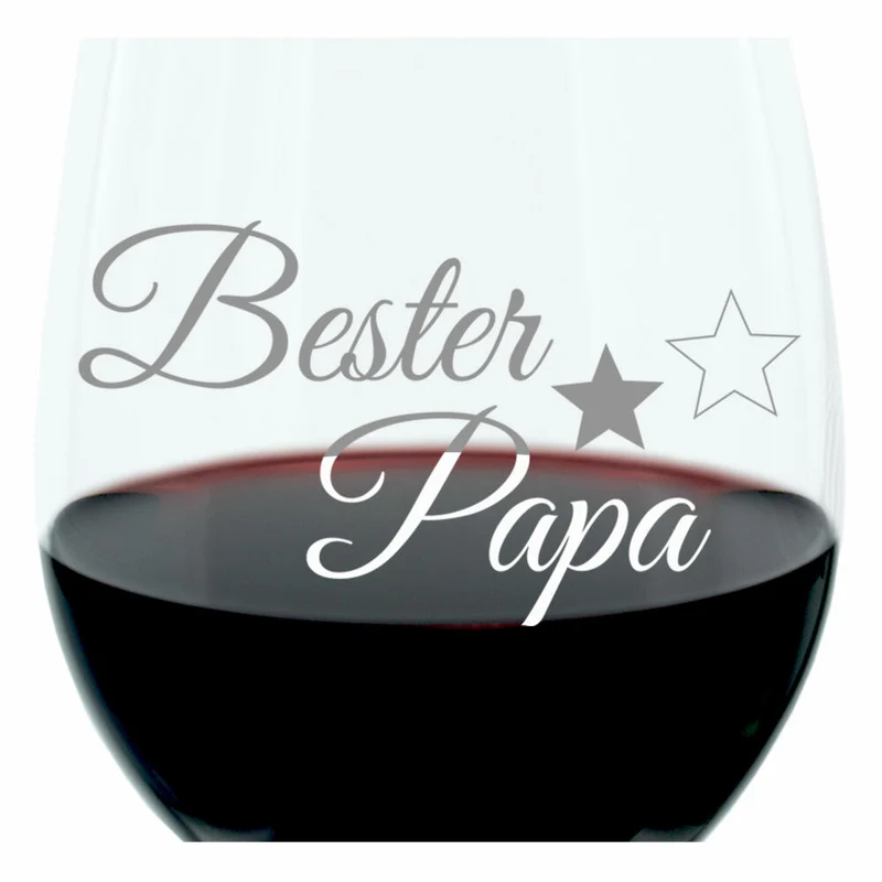 Leonardo Weinglas 400 ml, Bester Papa, Geschenk Stimmungsglas mit lustiger Gravur, Moodglas, 22 cm