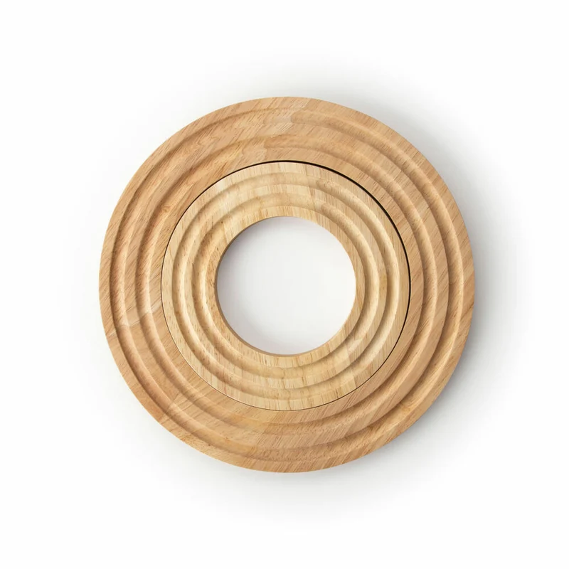 Continenta Untersetzer Rund, Topfuntersetzer, Pfannenuntersetzer, Gummibaumholz, Ø 20 cm, 3420