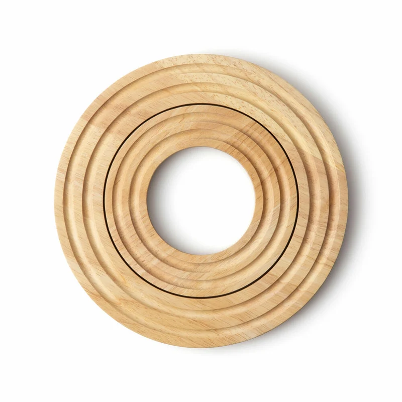 Continenta Untersetzer Rund, Topfuntersetzer, Pfannenuntersetzer, Gummibaumholz, Ø 20 cm, 3420