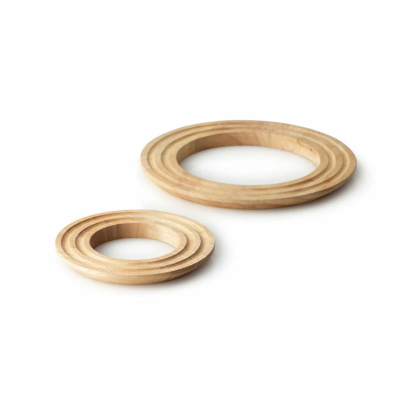 Continenta Untersetzer Rund, Topfuntersetzer, Pfannenuntersetzer, Gummibaumholz, Ø 20 cm, 3420