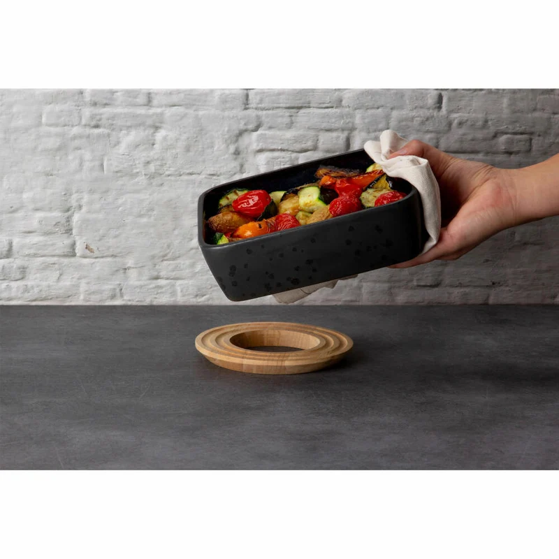 Continenta Untersetzer Rund, Topfuntersetzer, Pfannenuntersetzer, Gummibaumholz, Ø 20 cm, 3420