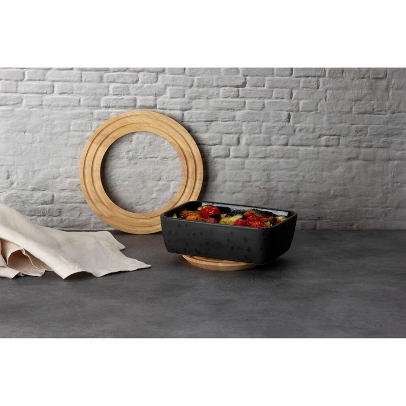 Continenta Untersetzer Rund, Topfuntersetzer, Pfannenuntersetzer, Gummibaumholz, Ø 20 cm, 3420