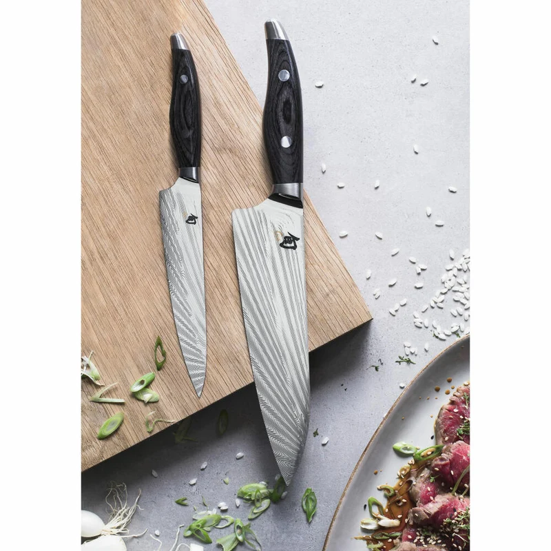 Kai Messer Shun Nagare Kochmesser, Küchenmesser, Damastmesser, Messer, 20 cm, Damaszener Stahl, NDC-0706