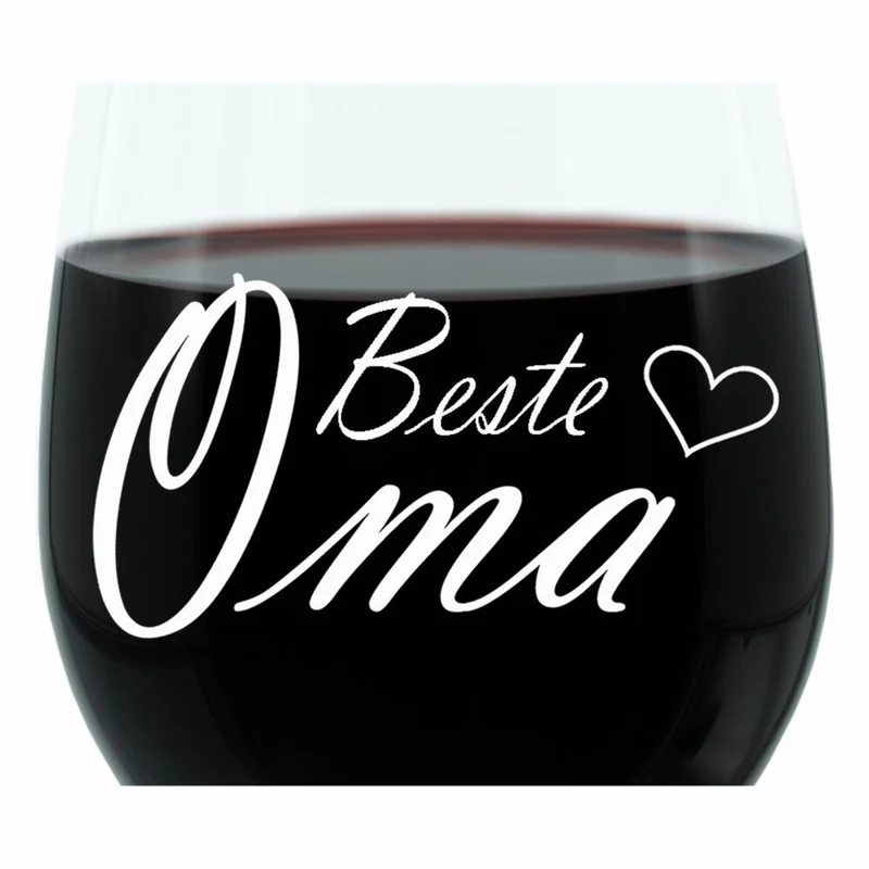 Leonardo Weinglas 400 ml, Beste Oma, Geschenk Stimmungsglas mit lustiger Gravur, Moodglas, 22 cm