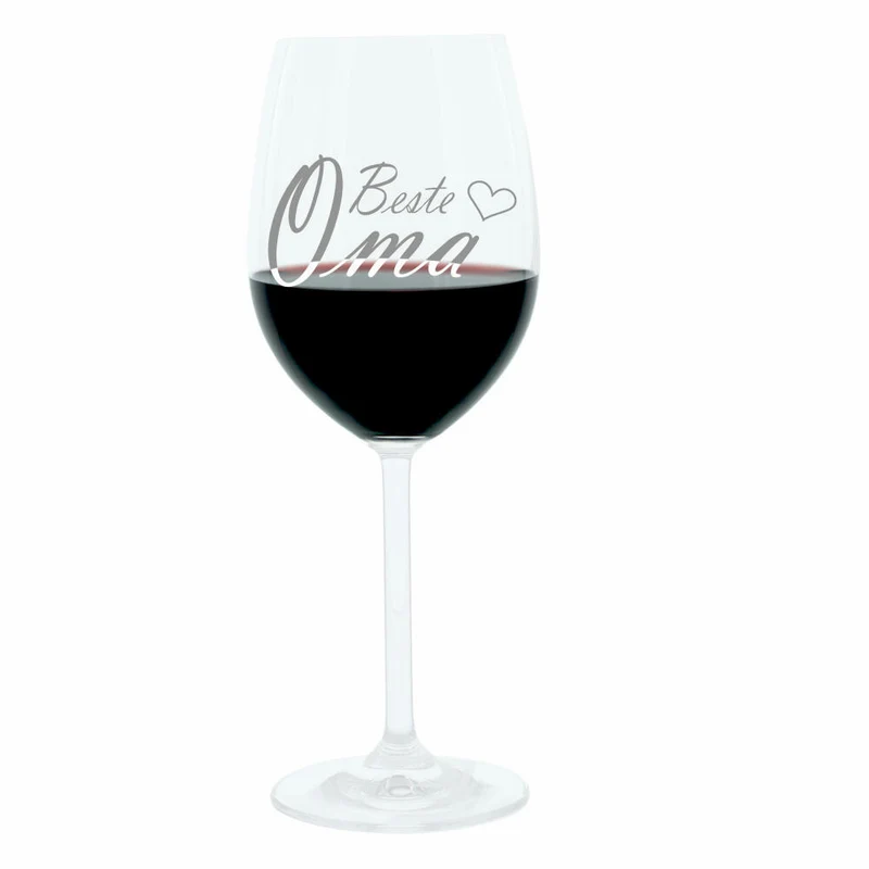 Leonardo Weinglas 400 ml, Beste Oma, Geschenk Stimmungsglas mit lustiger Gravur, Moodglas, 22 cm