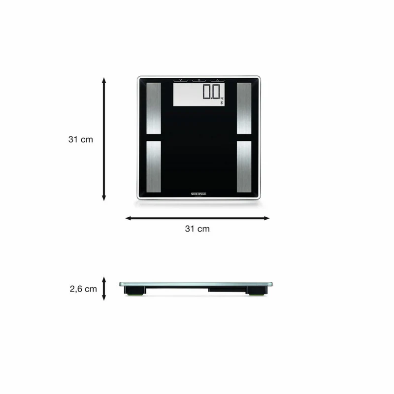 Soehnle Shape Sense Connect 50 mit Bluetooth, Körperanalysewaage, Personenwaage, Körperfettwaage, 63879
