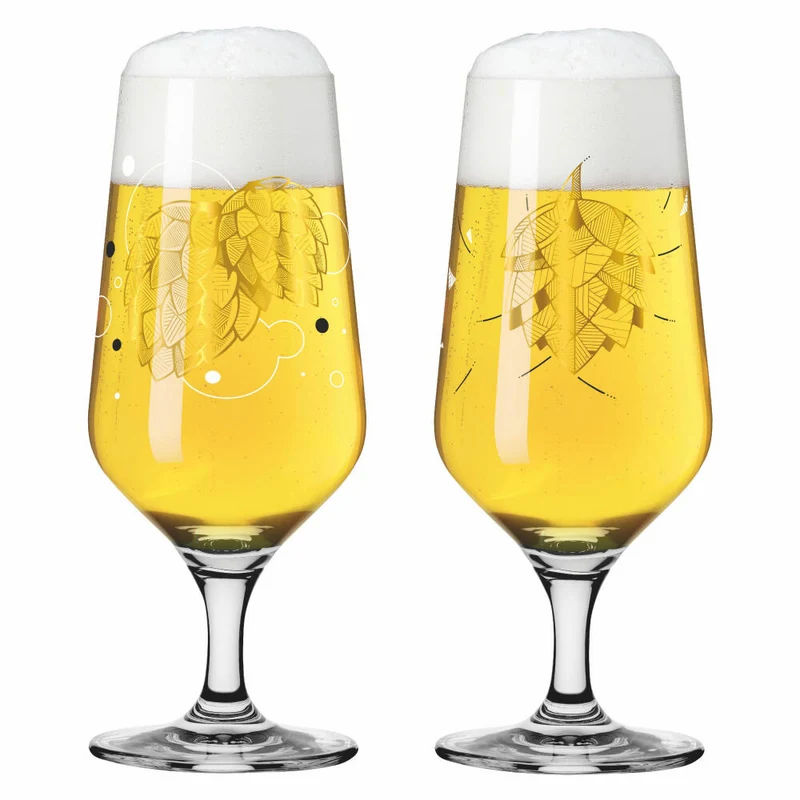 Ritzenhoff Bierglas 2er-Set Brauchzeit 001, Andreas Preis, Kristallglas, 374 ml, 3471001