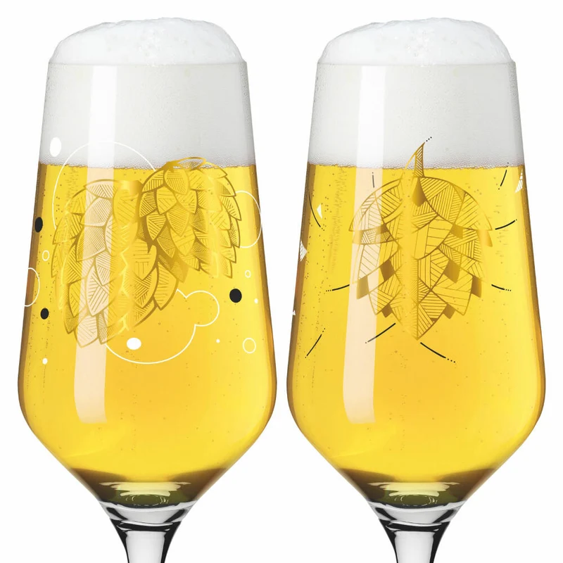 Ritzenhoff Bierglas 2er-Set Brauchzeit 001, Andreas Preis, Kristallglas, 374 ml, 3471001