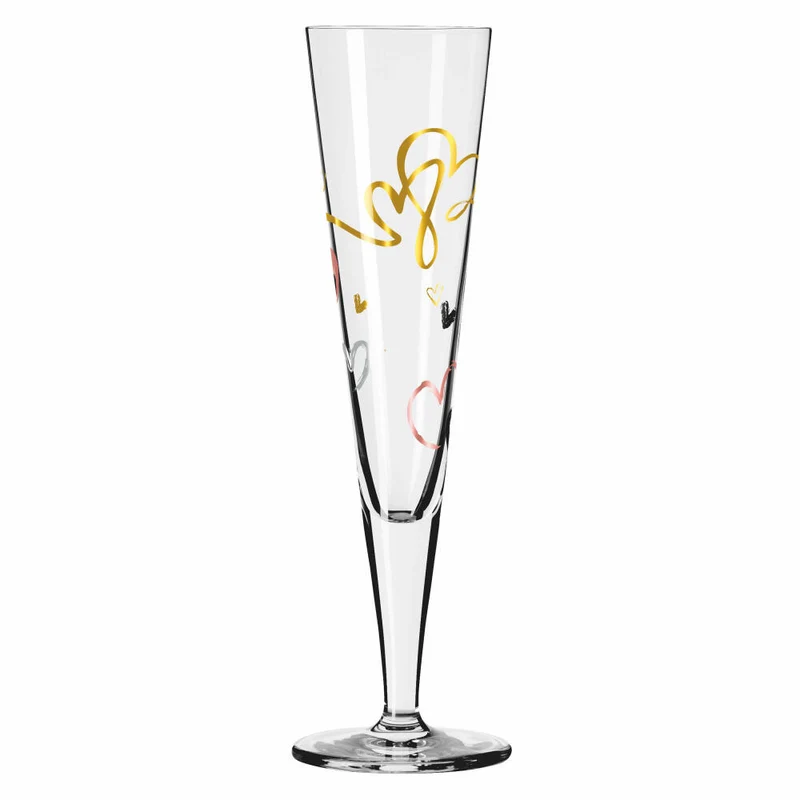 Ritzenhoff Champagnerglas 2er-Set Goldnacht F23, Carolin Oliveira, Kristallglas, 205 ml, 6031004