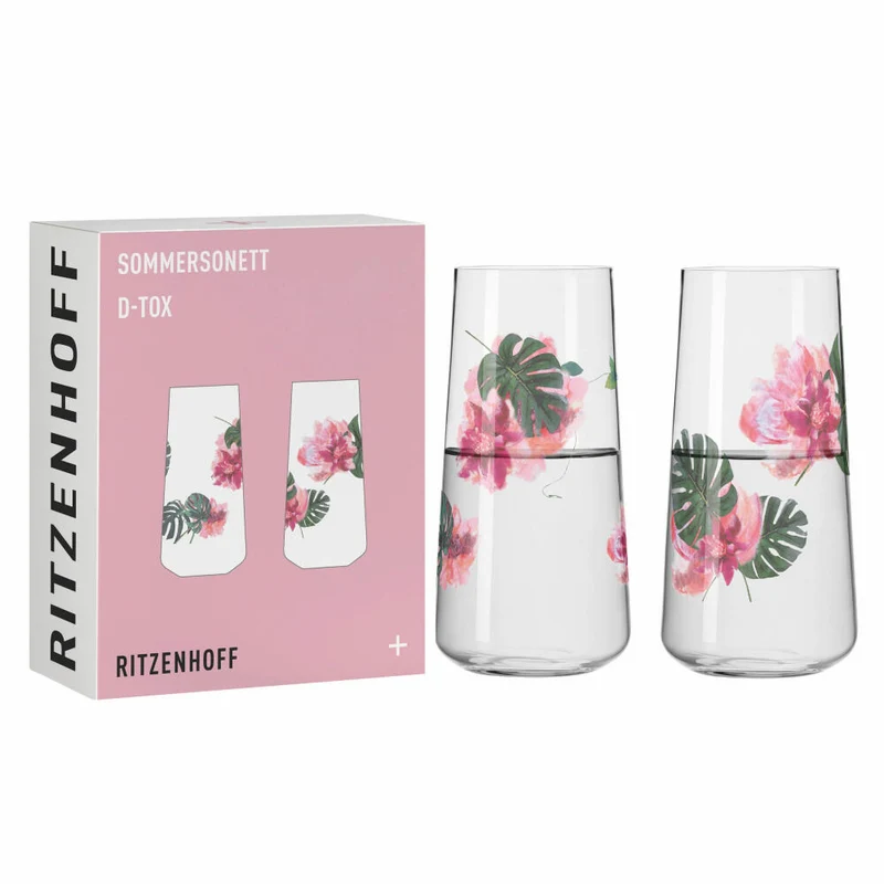 Ritzenhoff Universalglas 2er-Set Sommersonett 2023, Ramona Rosenkranz, Kristallglas, 614 ml, 6151001