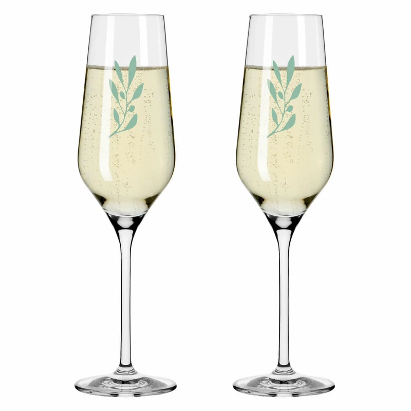 Ritzenhoff Champagnerglas 2er-Set Organix 001, Romi Bohnenberg, Kristallglas, 250 ml, 3924001