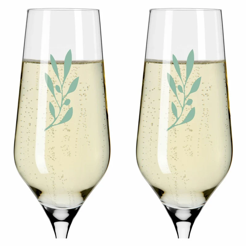 Ritzenhoff Champagnerglas 2er-Set Organix 001, Romi Bohnenberg, Kristallglas, 250 ml, 3924001