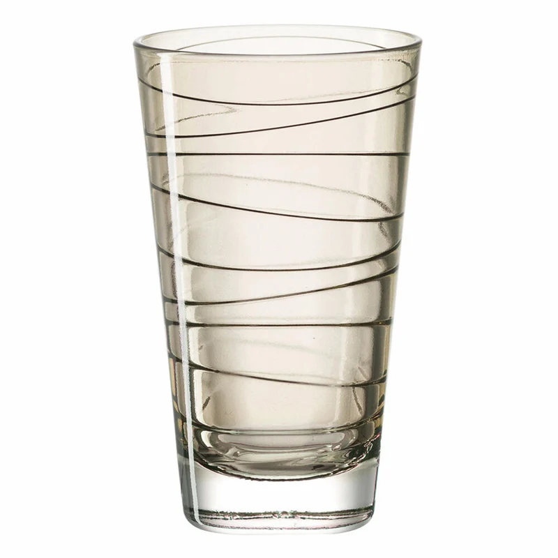 Leonardo Vario Struttura Trinkglas Groß 6er Set, Wasserglas, Saftglas, Glas, Braun, 200 ml, 18243
