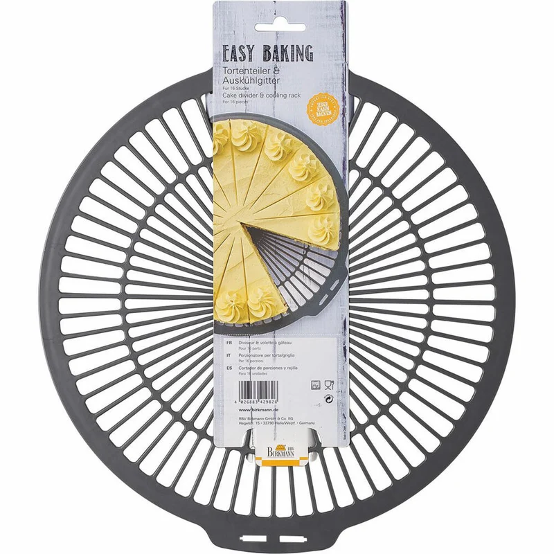Birkmann Easy Baking Tortenteiler & Auskühlgitter, Auskühl Gitter, Torten Teiler, Backzubehör, Kunststoff, 32 cm, 429826