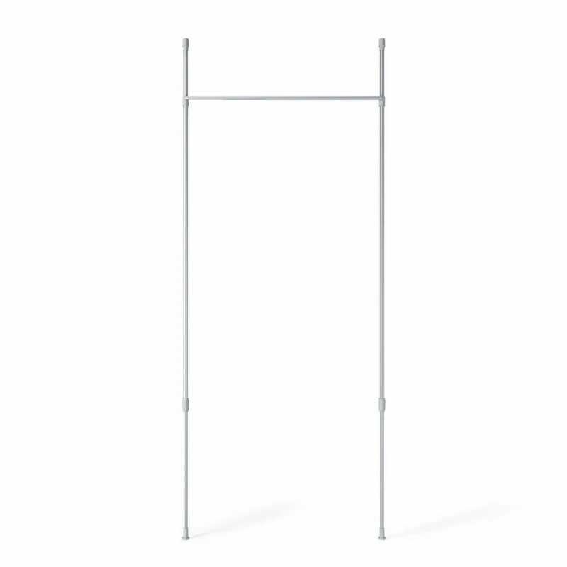 Umbra Anywhere Rod Vorhangstange, mobile Teleskopstange, Klemmvorhangstange, Nickel, Stahl, 1012718-765-REM