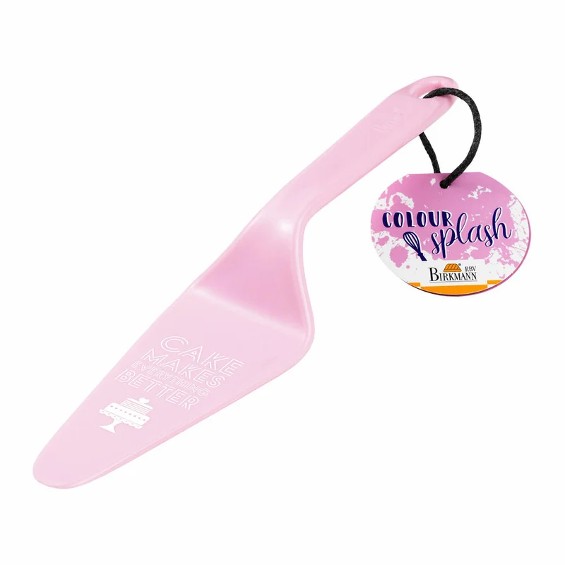 Birkmann Tortenheber Colour Splash, Kuchenheber, Backzubehör, mit Spruch, Kunststoff, rosa, 26 cm, 429741