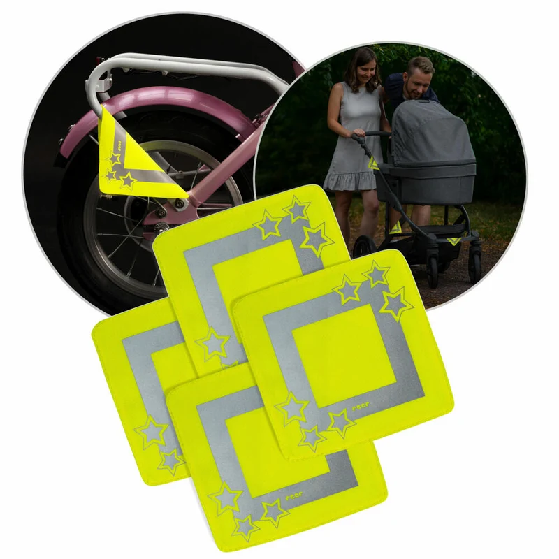 reer LightReflex Reflektor-Set, 4er Set, Reflektor , Sicherheit, Kinder, Klettverschluss, Polyester, 53175