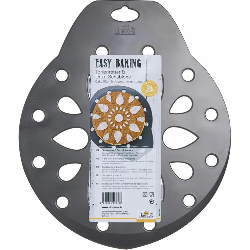 Birkmann Easy Baking Tortenretter & Deko-Schablone, Torten Retter, Kuchenschablone, Backzubehör, Kunststoff, 28 cm, 429338