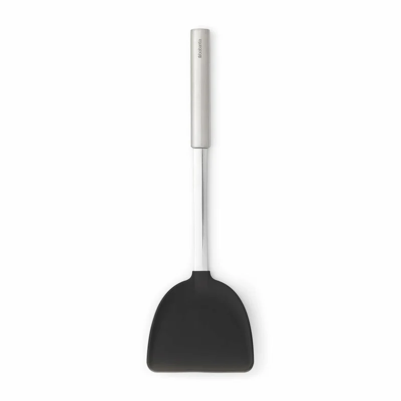 Brabantia Wokwender Profile, Pfannenwender, Wok Küchenhelfer, Silikon / Stahl, Matt Steel, 38.8 cm, 137549
