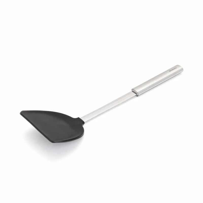 Brabantia Wokwender Profile, Pfannenwender, Wok Küchenhelfer, Silikon / Stahl, Matt Steel, 38.8 cm, 137549