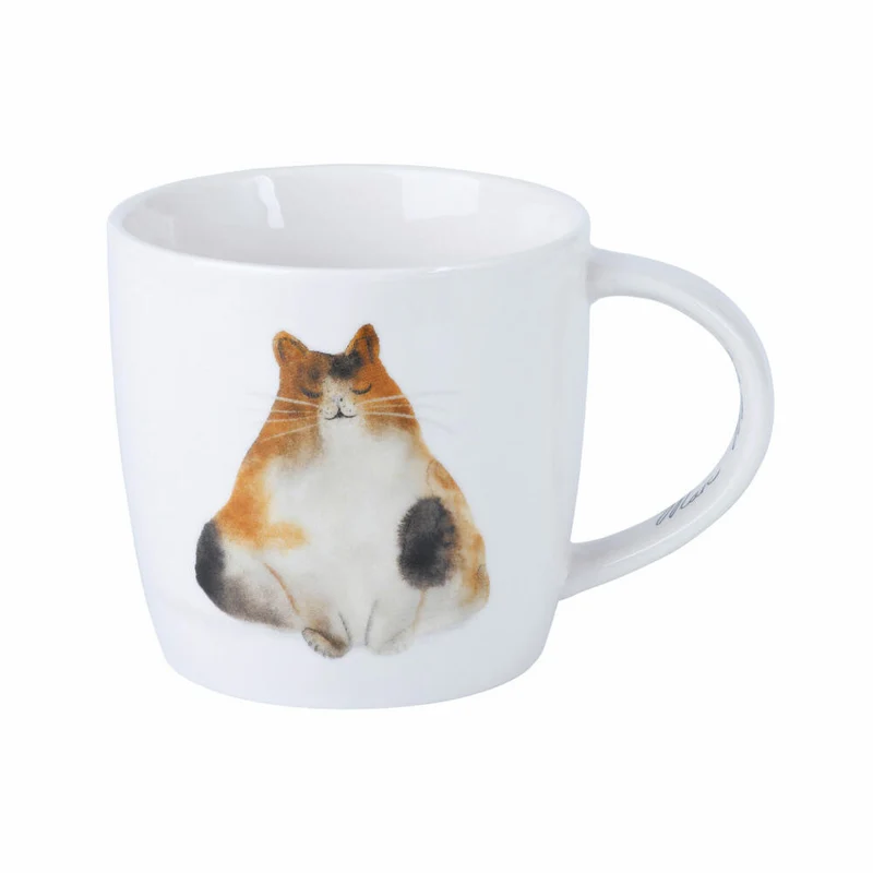 Maxwell & Williams Becher Feline Friends - Content Cat, Katzenbecher, Tasse, Porzellan, 400 ml, DX1222