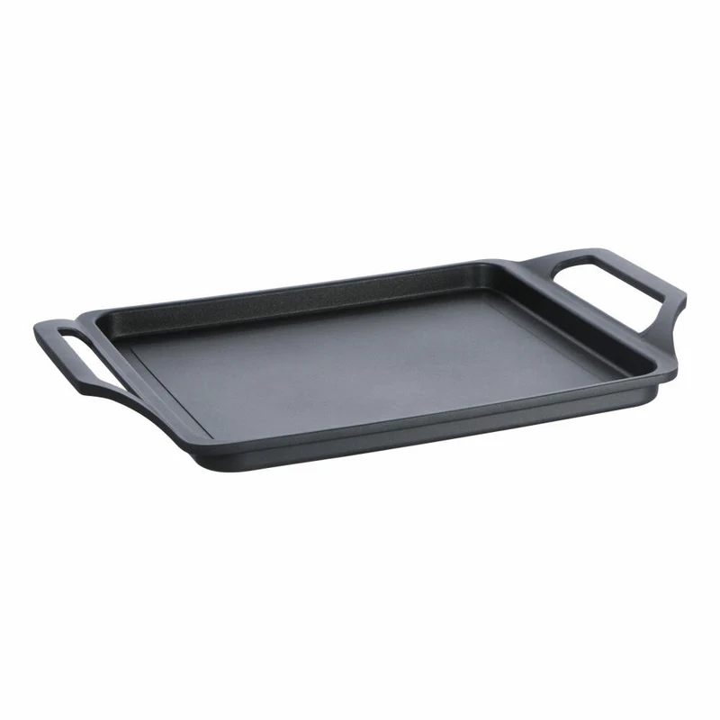 Schulte-Ufer Globus i Grillplatte, Induktionsgrillplatte, Platte, Aluminiumguss, Schwarz, 27 x 24 cm, 1624-27 i