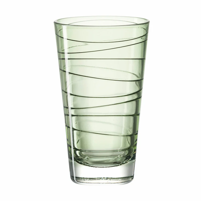 Leonardo Vario Struttura Trinkglas Groß 6er Set, Wasserglas, Saftglas, Glas, Grün, 200 ml, 18237