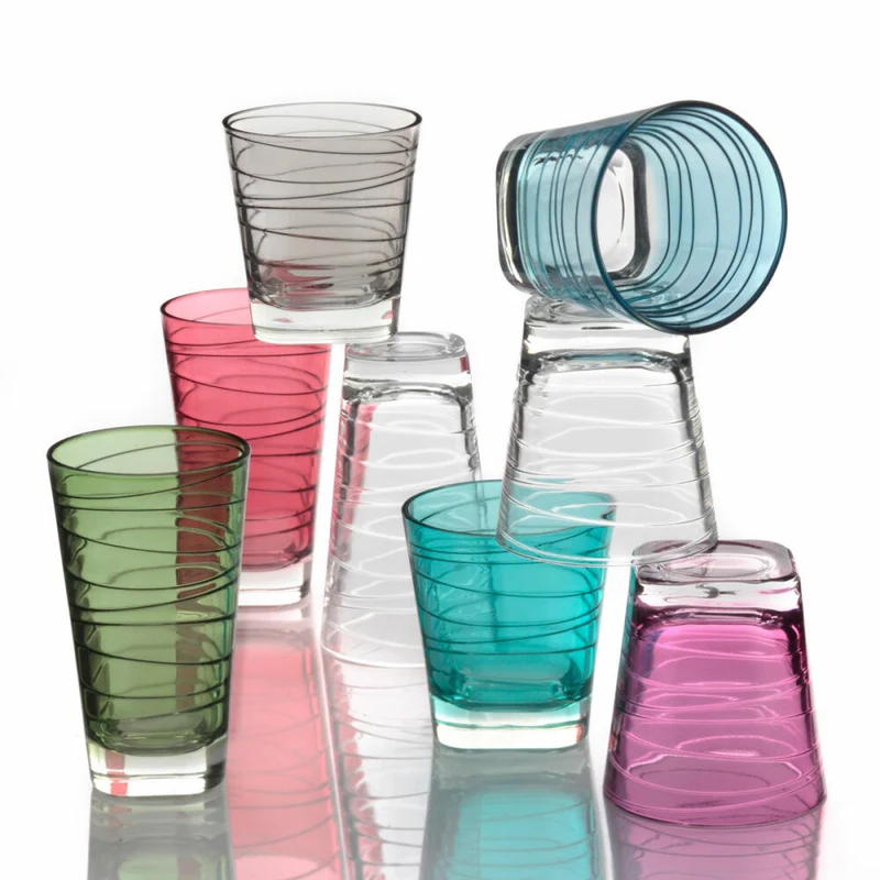 Leonardo Vario Struttura Trinkglas Groß 6er Set, Wasserglas, Saftglas, Glas, Grün, 200 ml, 18237