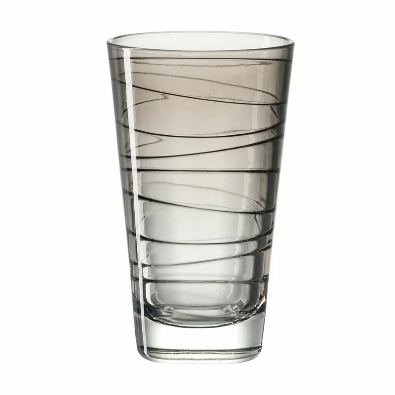 Leonardo Vario Struttura Trinkglas Groß 6er Set, Wasserglas, Saftglas, Glas, Grau, 200 ml, 18236