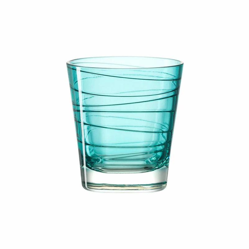 Leonardo Vario Struttura Trinkglas Klein 6er Set, Wasserglas, Saftglas, Glas, Türkis, 170 ml, 18231