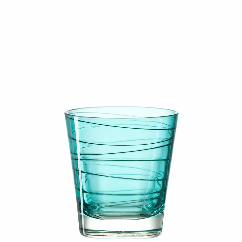 Leonardo Vario Struttura Trinkglas Klein 6er Set, Wasserglas, Saftglas, Glas, Türkis, 170 ml, 18231
