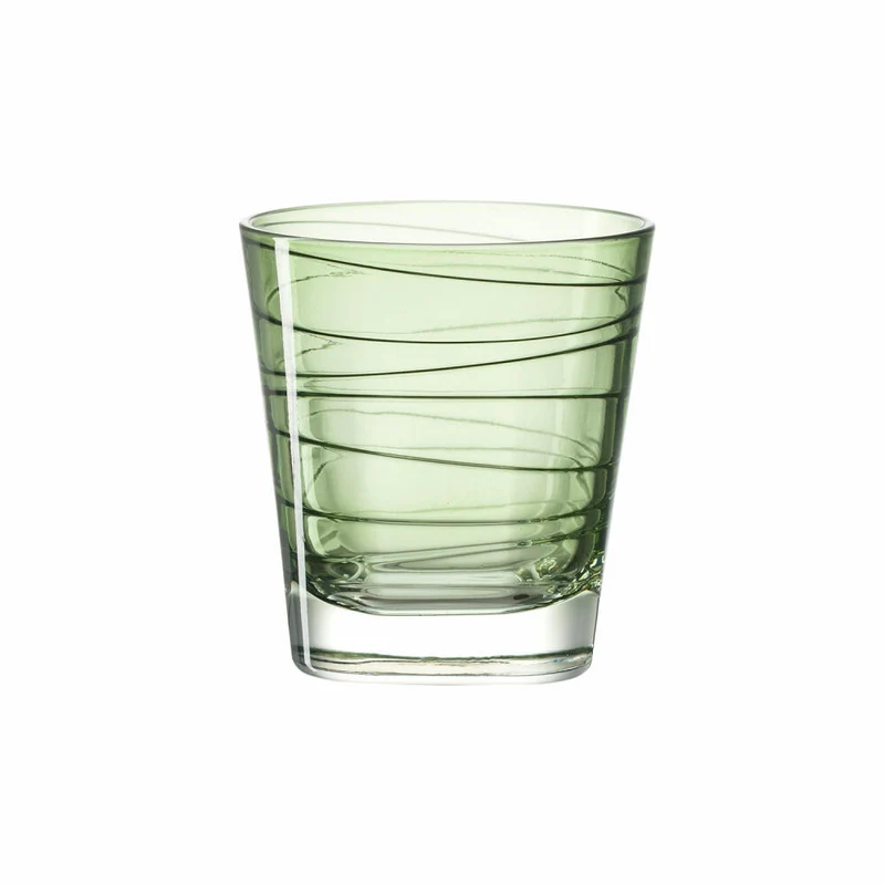 Leonardo Vario Struttura Trinkglas Klein 6er Set, Wasserglas, Saftglas, Glas, Grün, 170 ml, 18230