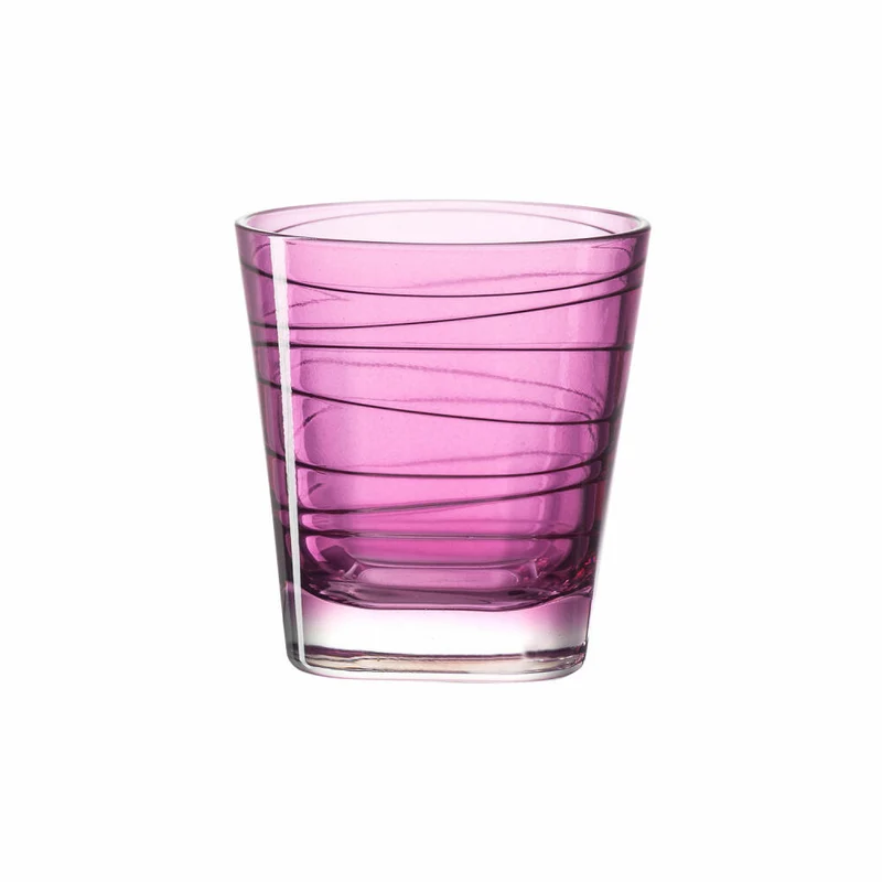 Leonardo Vario Struttura Trinkglas Klein 6er Set, Wasserglas, Saftglas, Glas, Lila, 170 ml, 18228