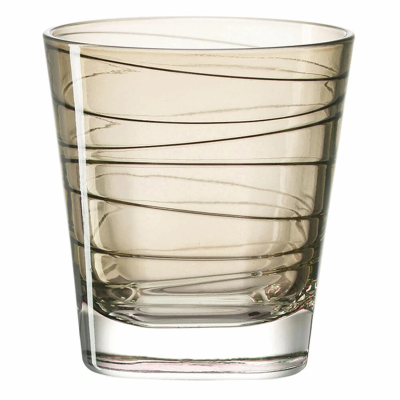 Leonardo Vario Struttura Trinkglas Klein 6er Set, Wasserglas, Saftglas, Glas, Braun, 170 ml, 18225