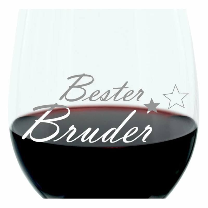 Leonardo Weinglas 400 ml, Bester Bruder, Geschenk Stimmungsglas mit lustiger Gravur, Moodglas, 22 cm