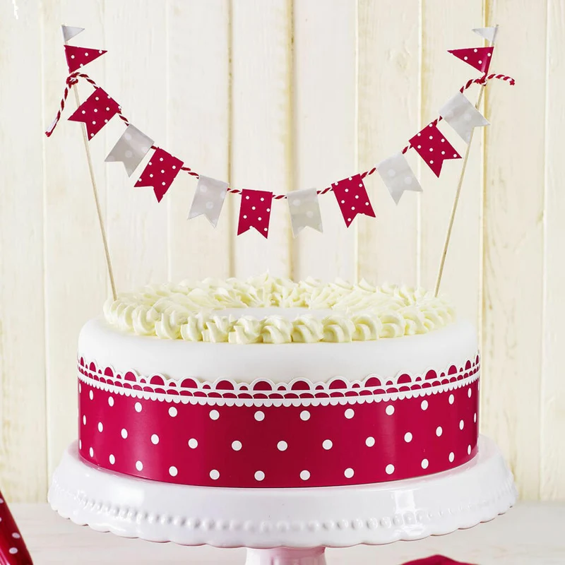 Birkmann CakeCouture Cake Deco-Set, 4-tlg., Kuchendekoration, Tortendekoration, Dekoration, Papier / Holz, Ø 32 cm, 441309