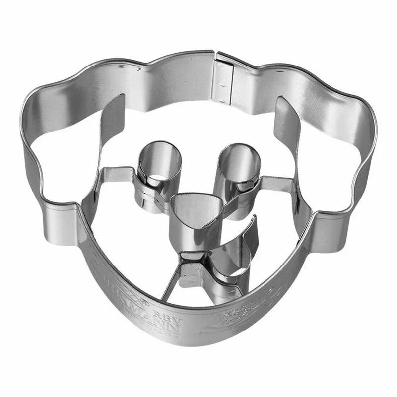 Birkmann Ausstechform Hund Kopf, mit Innenprägung, Ausstecher, Plätzchenform, Keks, Plätzchen, Edelstahl, 6.9 cm, 195554