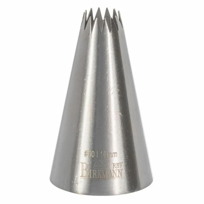 Birkmann Französische Sterntülle #60, Spritztülle, Garniertülle, Backzubehör, Edelstahl, Ø 1 cm, 411449