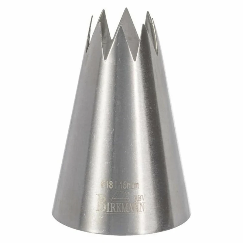 Birkmann Sterntülle #18, Spritztülle, Garniertülle, Backzubehör, Edelstahl, Ø 1.5 cm, 411258