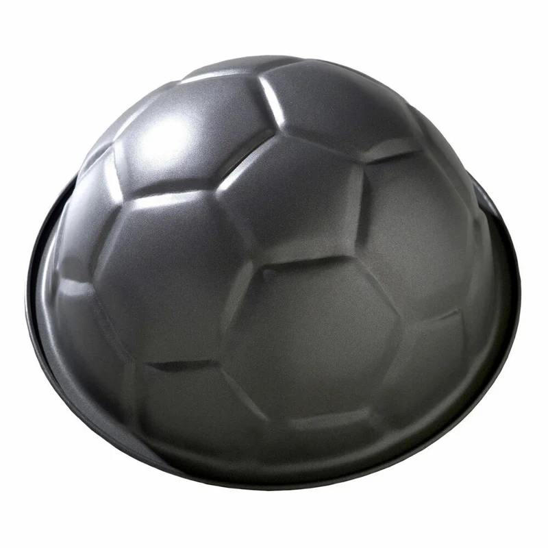 Birkmann Motiv-Backform Fußball Groß, Back Form, Kuchenform, mit Antihaftbeschichtung, Stahl, Grau, Ø 22.5 cm, 212220