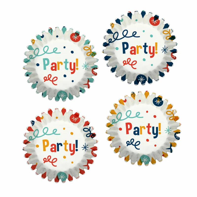 Birkmann Mini-Papierbackförmchen, 100 Stück, Backförmchen, Muffinbackform, Muffinform, Happy Birthday, Ø 4.5 cm, 444829