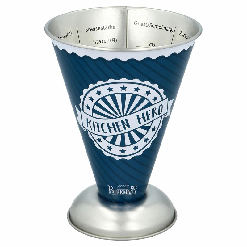 Birkmann Colour Kitchen Messbecher, Meßkanne, Meßbecher, Dosierhilfe, Messbehälter, Weißblech, Blau, 300 ml, 422919