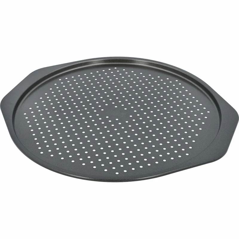 Birkmann Laib & Seele Flammkuchenblech, Perforiert, Pizzablech, Backblech, Flammkuchen Blech, Karbonstahl, Ø 32 cm, 210431
