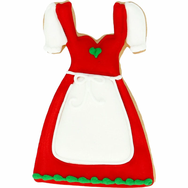 Birkmann Ausstechform Dirndl, mit Innenprägung, Ausstecher, Plätzchenform, Keks, Plätzchen, Edelstahl, 9 cm, 199101