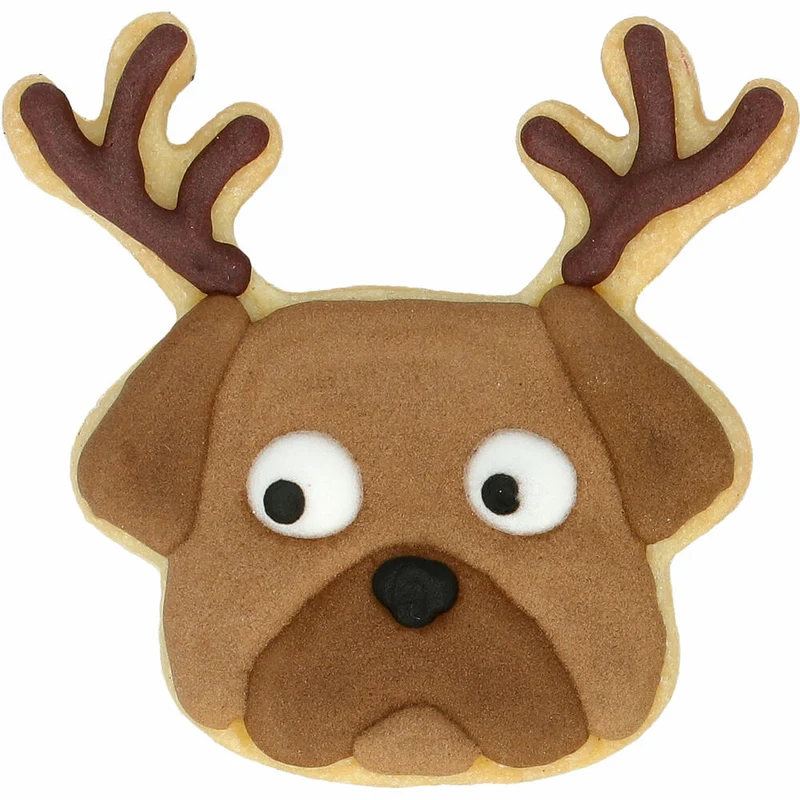 Birkmann Ausstechform Weihnachtsmops, mit Innenprägung, Ausstecher, Plätzchenform, Keks, Plätzchen, Edelstahl, 6.5 cm, 199514